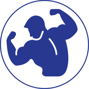 flexing man icon